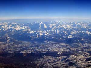 Die Alpen, Blick auf den Mont Blanc